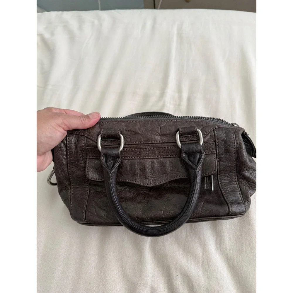 Rebecca Minkoff Brown Leather Mini Satchel Y2K Moto Indie Sleaze Handbag